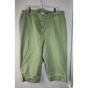 READ Annex Casual Corner Women's Pants 18W Green Zipper Button Elastic Waist